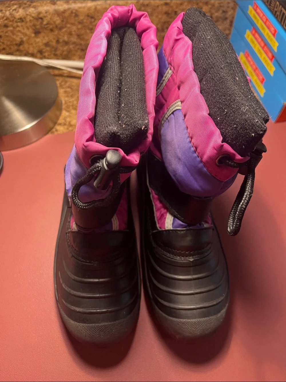 totes Kids Pink and Purple Waterproof Winter Boots